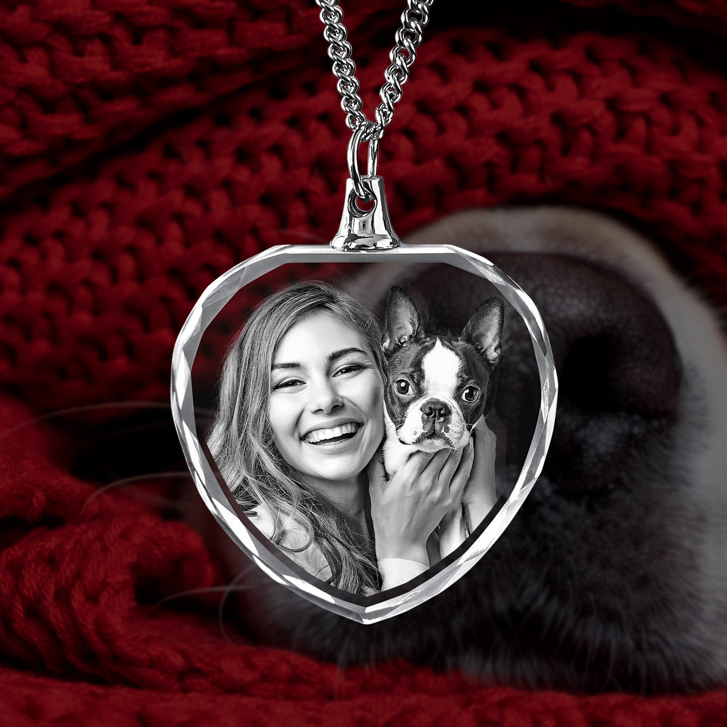 2D Crystal Heart Necklace