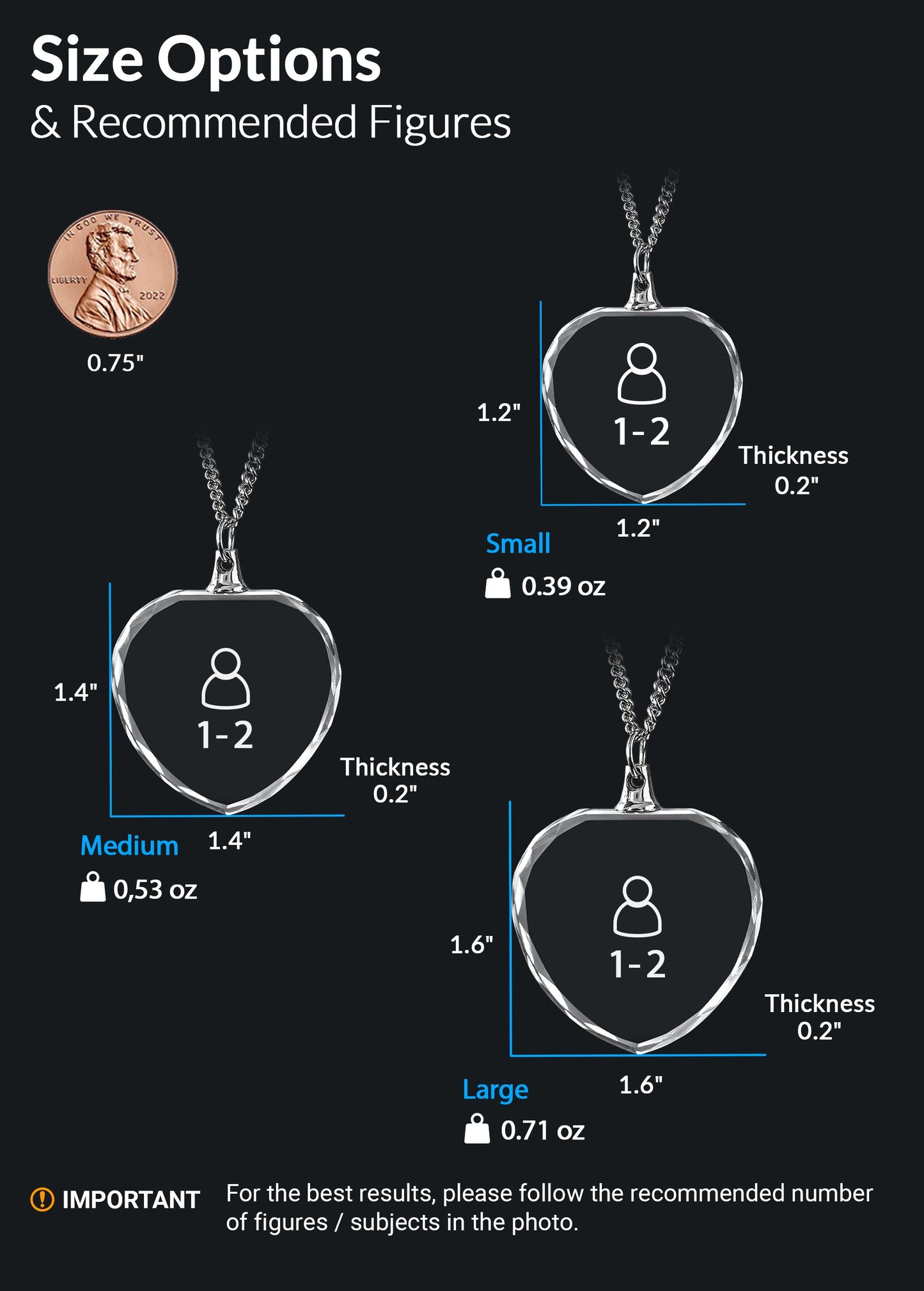 2D Crystal Heart Necklace