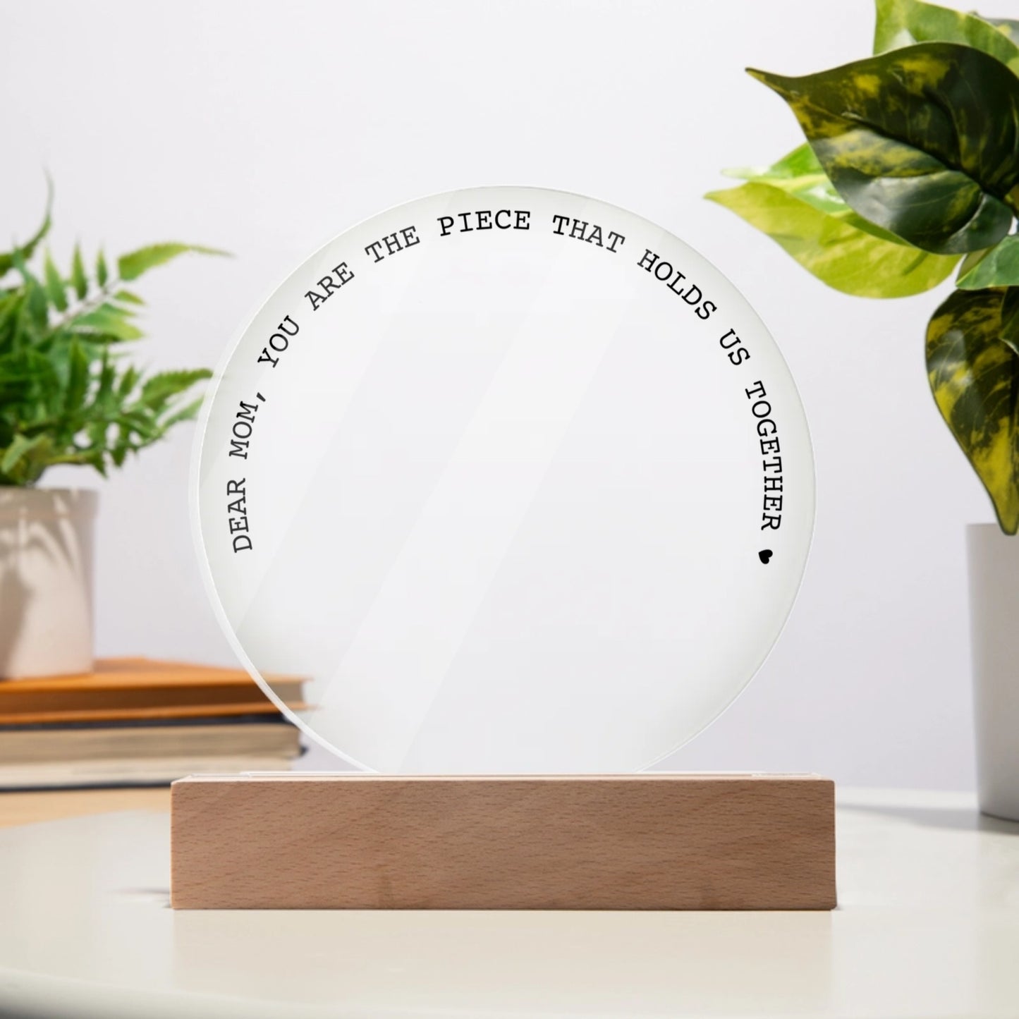Dear Mom Puzzle Piece Personalized Circle Acrylic Plaque