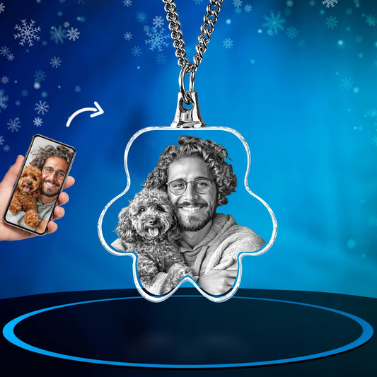 3D Crystal Pet Paw Necklace