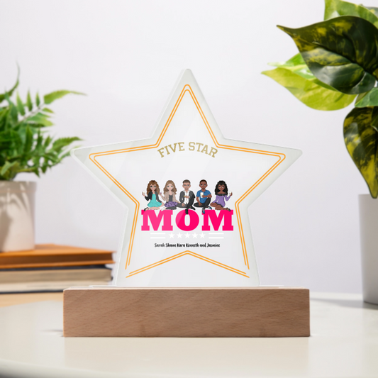 Five Star Mom Customizable Acrylic Star Plaque